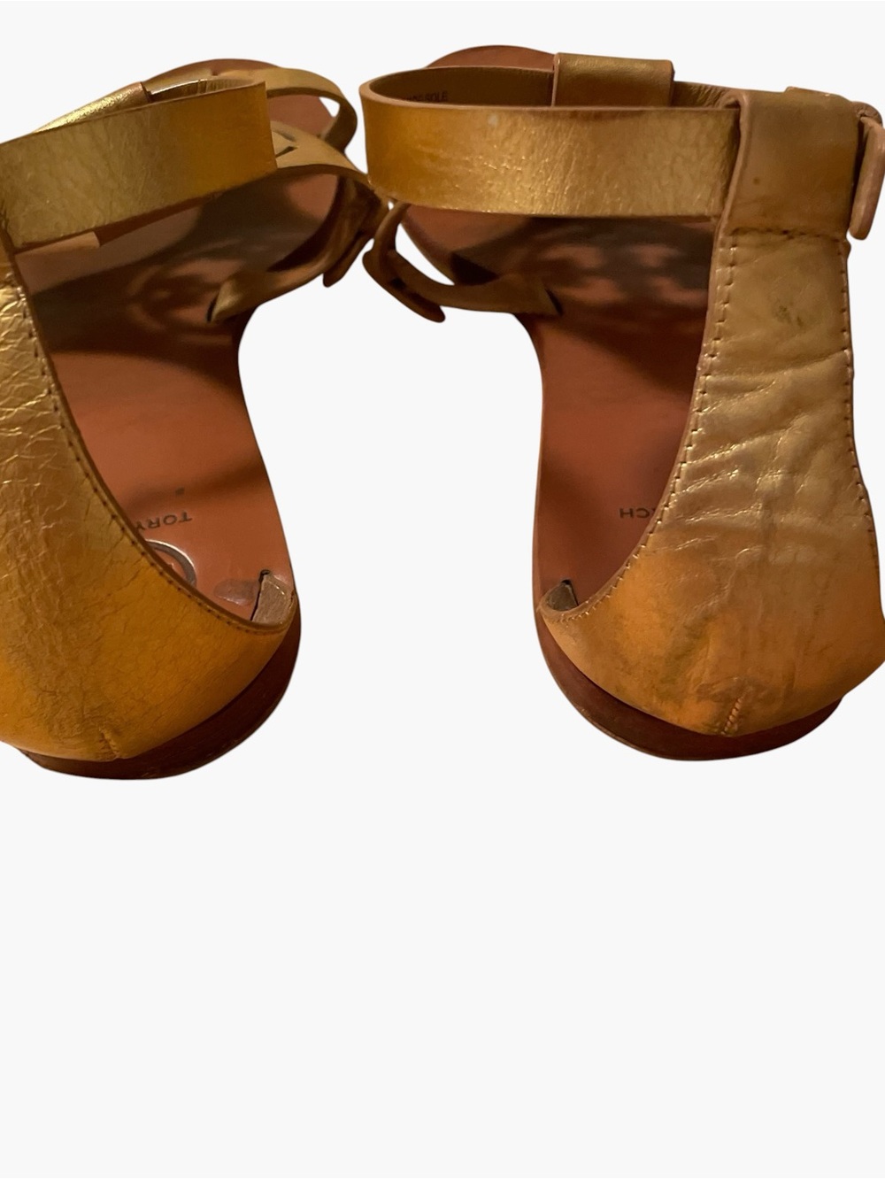 Tory Burch Gold Leather Upper Sandals size 9m - Picture 7 of 12